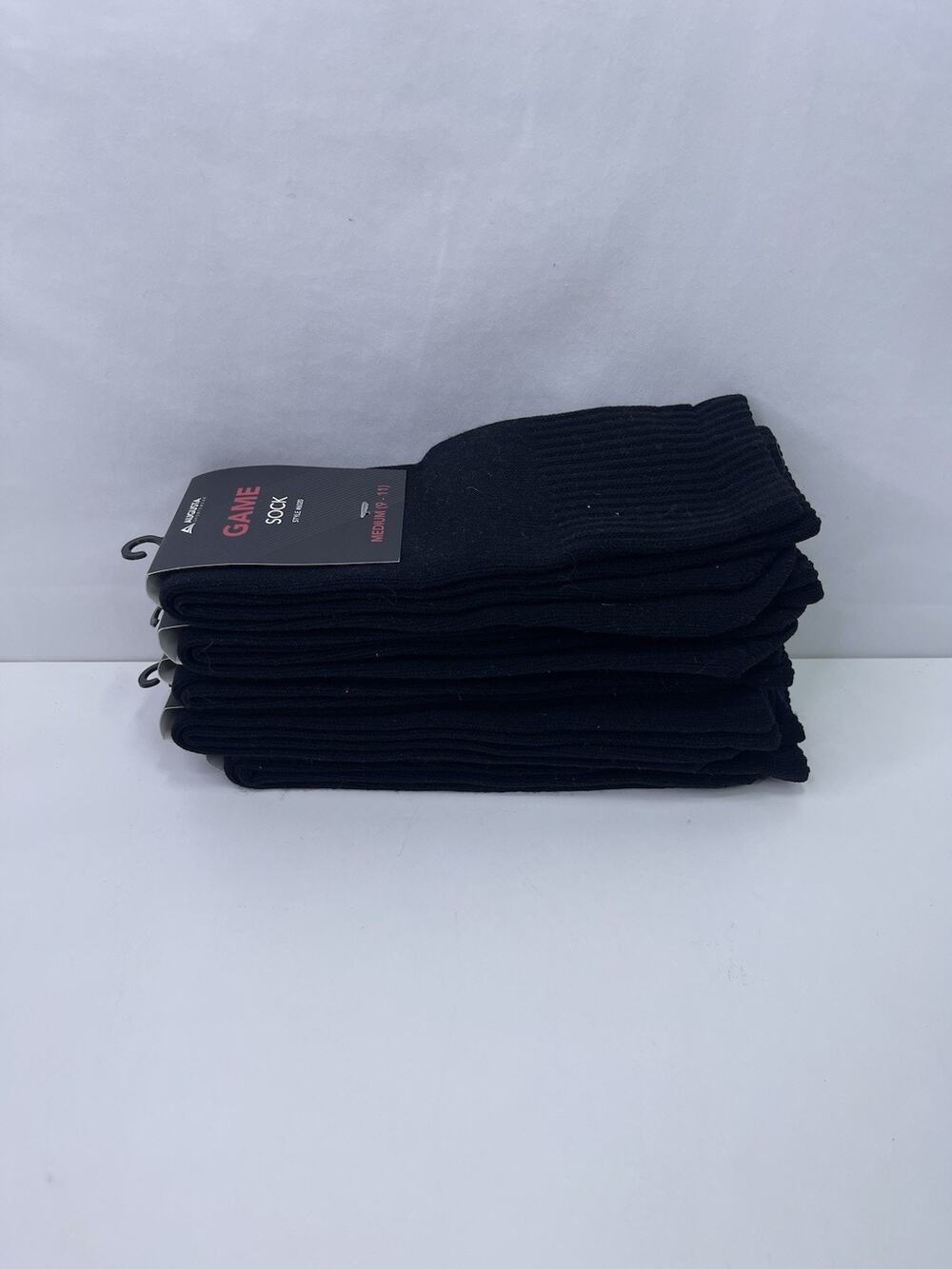 Augusta Sportswear Game Socks Style 6020 Black Medium 9-11 Lot of 5 Pairs
